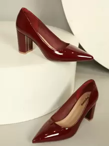 Women's Fashionable Party High Heels BURGUNDY Heels Spring Shoes Spring Break Easter For Christmas - Burgundy - View 2