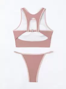 SHEIN Swim 女士背心款式比基尼泳衣 - 彩色 - 查看 4