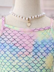 SHEIN Glamorique Kids 年輕女孩美人魚裝公主服裝 - 彩色 - 查看 3