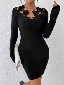 Calvaya Vestido De Suéter De Manga Larga Entallado Para Mujer