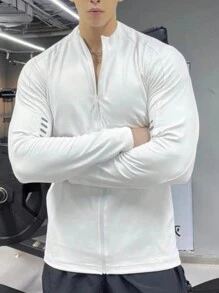 Manfinity Sport Corelite Men's Zip-up Long Sleeve Sports Jacket - White - View 3