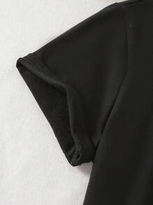 SHEIN Tween Girl Short Sleeve Round Neck T-Shirt With Letter Print