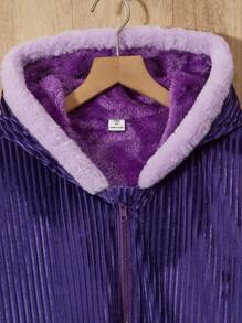 青少女長袖連帽外套 - 紫色 - 查看 5