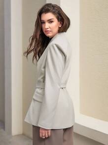 Anewsta Women's Long Sleeve Belted Blazer Fall Cloth For Women - Apricot - View 2