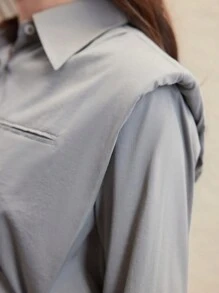 Anewsta 女士長袖襯衫 - 淺灰色 - 查看 6