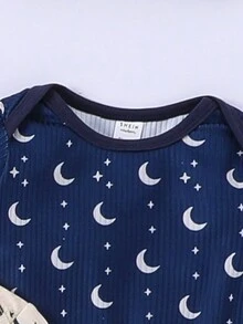 SHEIN Baby Boys' Star & Moon Print Gift Set Suitable For Comfortable And Casual Wear In Autumn And Winter - Multicolor - View 5