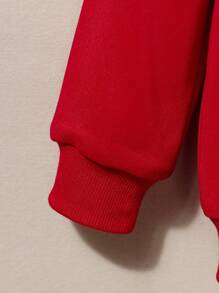 SHEIN Toddler Boys' Loose Fit Casual Letter Printed Pullover Sweatshirt And Pants Set Hanfu Style