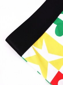 Boxeadores Cortos Para Hombres Con Estampado Floral De Dibujos Animados
