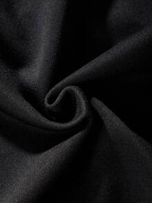 SHEIN 男孩絨面拼接字母繡裙衫,適合大童 - 黑色 - 查看 5