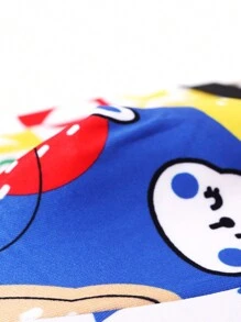 Boxeadores Cortos Para Hombres Con Estampado Floral De Dibujos Animados