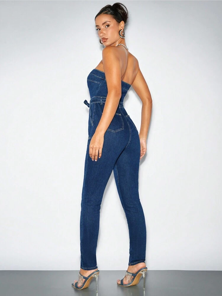 Sexy Long Denim Jumpsuit