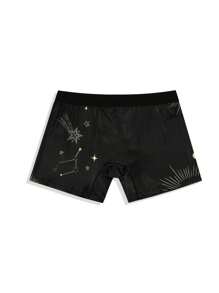 Men's Printed Square Cut Boxer Briefs - Black - View 2