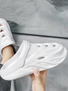 男士EVA材质人字拖，包头设计，2023新款白色圣诞流行鞋 - 白色 - 查看 1