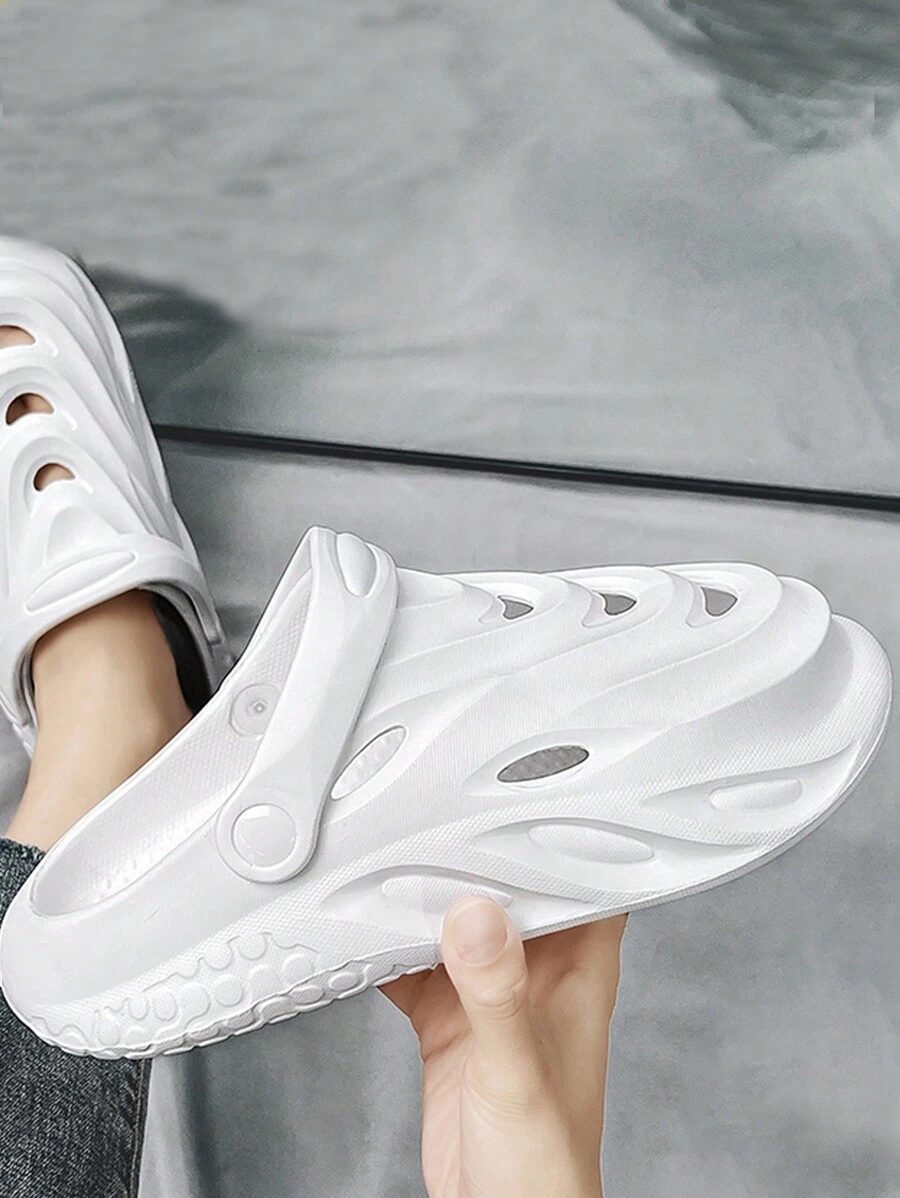 男士EVA材质人字拖，包头设计，2023新款白色圣诞流行鞋 - 白色 - 查看 1