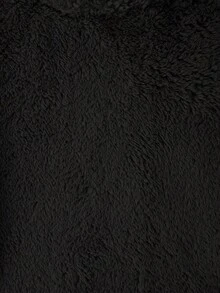 SHEIN LUNE Plus Dual Pocket Teddy Sweatshirt - Black - View 6