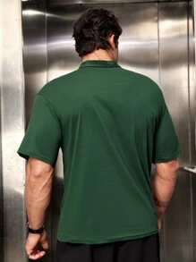 Manfinity VCAY Herren Poloshirt Mit Halbem Reißverschluss Und Lockerer Passform Für Kurze Ärmel