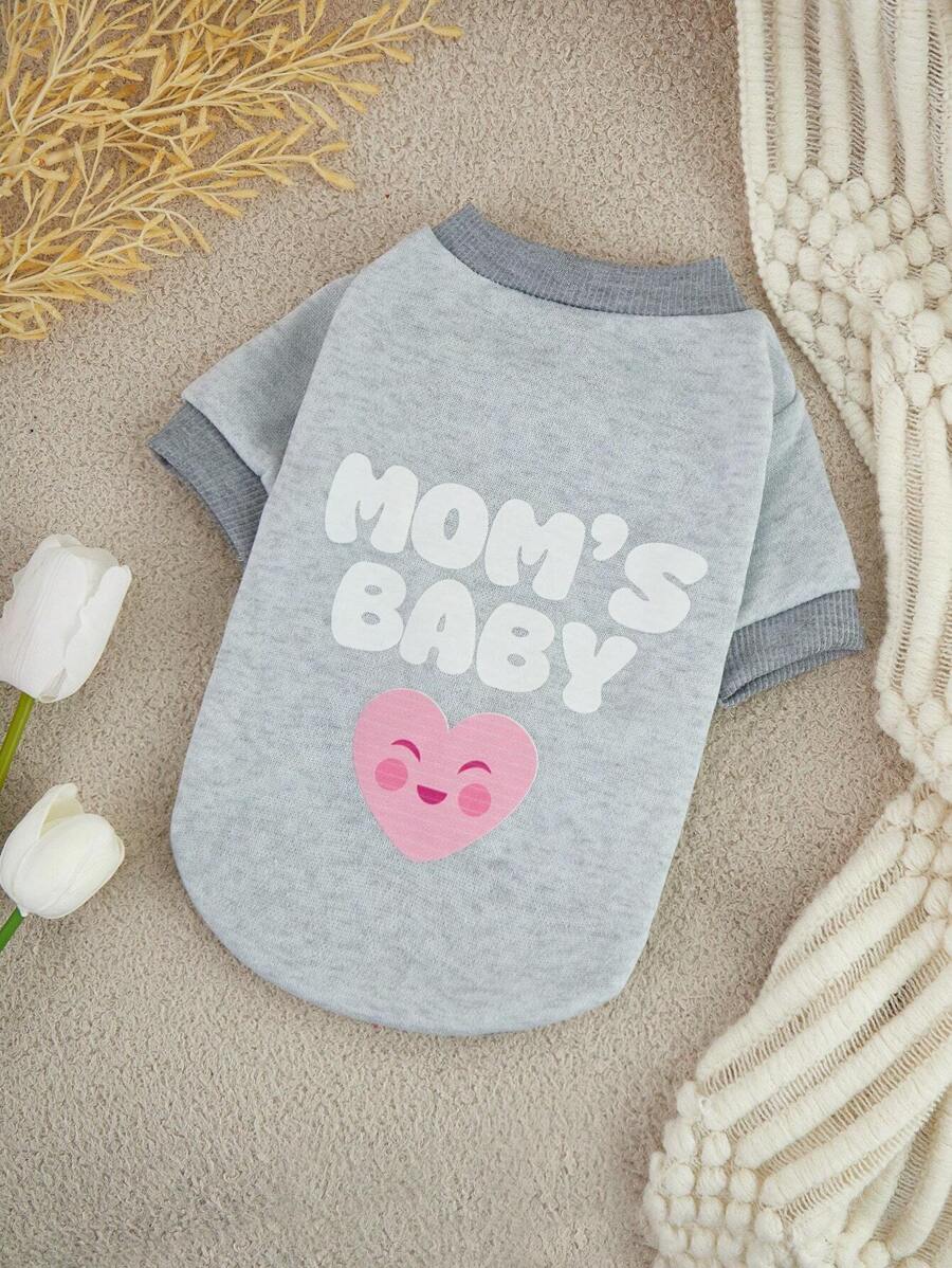 Debiesn Áo nỉ ấm áp in hình chữ và trái tim màu hồng, họa tiết thú cưng, phong cách Girlcore, dành cho mèo và chó, thích hợp cho các dịp lễ, tình yêu và Ngày Valentine. - Nhiều màu - Xem 1