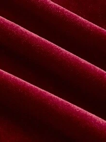 SHEIN MOD 女性彩色拼接襯衫領連衣裙 - 紅色 - 查看 4