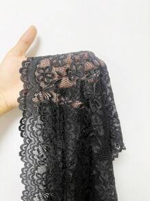 SHEIN Mameluco De Pijama De Encaje Con Espalda Hueca Para Mujer - Negro - Ver 6