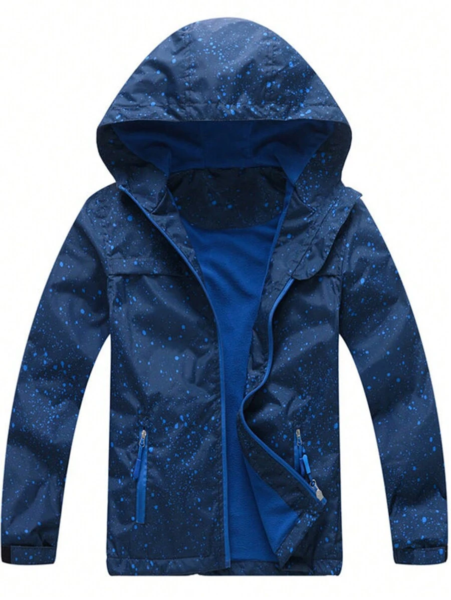 Kids' Windbreaker Jacket For Boys, Windproof Waterproof Warm Clothes, New Style Coat For Children - Navy Blue - View 1