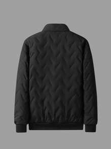 Men'S Padded Coat For Winter - Black - View 2