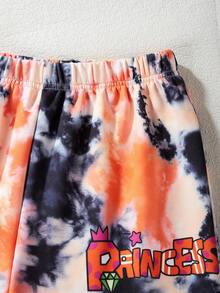 SHEIN 女孩彩色數位印花連帽運動衫和休閒褲套裝 - 彩色 - 查看 5