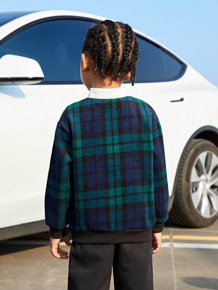 Boys' (little) Checked Long Sleeve Sweatshirt