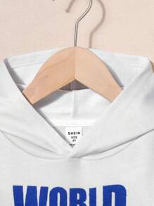 SHEIN Conjunto De Moletom Com Capuz E Calça Para Meninos Com Cores Correspondentes Para Ocasiões Casuais