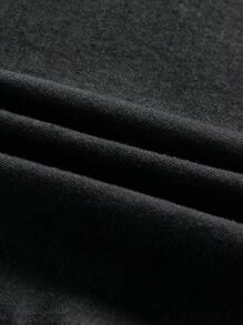 SHEIN MOD Top Jeans Plus Size Com Zíper Lateral E Gola Halter - Preto - Visão 7