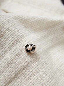 Sweetra 撞色飾邊蝴蝶結綴飾長袖連身裙 - 白色 - 查看 6