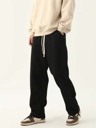 Men's Casual Versatile Drawstring Waist Straight Leg Pants