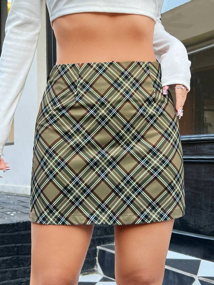 SHEIN EZwear Women's Outdoor Skirt - Green - View 1