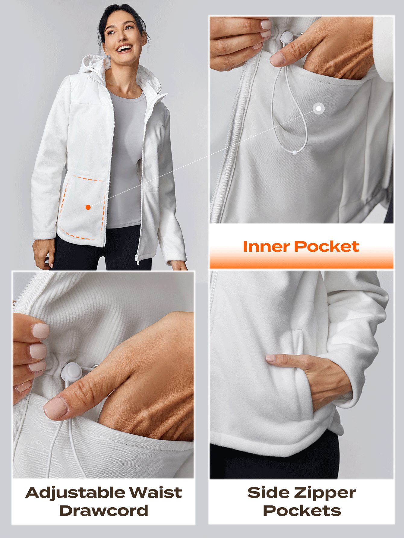 GLOWMODE Thin Polar Fleece WarmUp Hooded Waterproof Jacket SHEIN USA