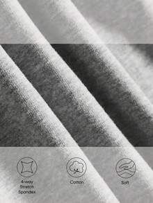 男寶寶字母印花圓領長袖連體褲套裝 - 淺灰色 - 查看 8