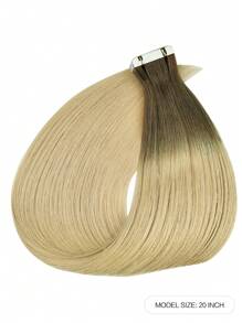20pcs Tape In Hair Extensions Camel Brown And Gold Color 18-26Inch 50g Remy Straight Tape In Real Human Hair Tape In Hair Tape Ins Hair Extensions - S4/613 - View 2