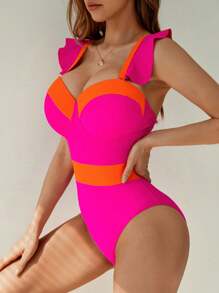 Swim DD+ Maillot De Bain Une Pièce Avec Détail Froncé Et Design À Volants