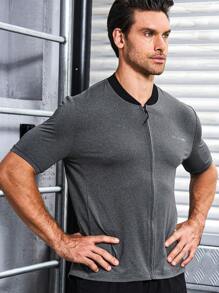 Gym Rark Chaqueta de ciclismo con patrón de letras y cierre frontal con cremallera para motociclista - Gris Oscuro - Ver 7