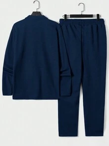 RueChic Men's Solid Color 2pcs/set Outfit