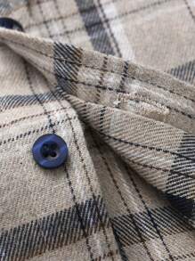 Young Boy Long Sleeve Plaid Shirt - Multicolor - View 5