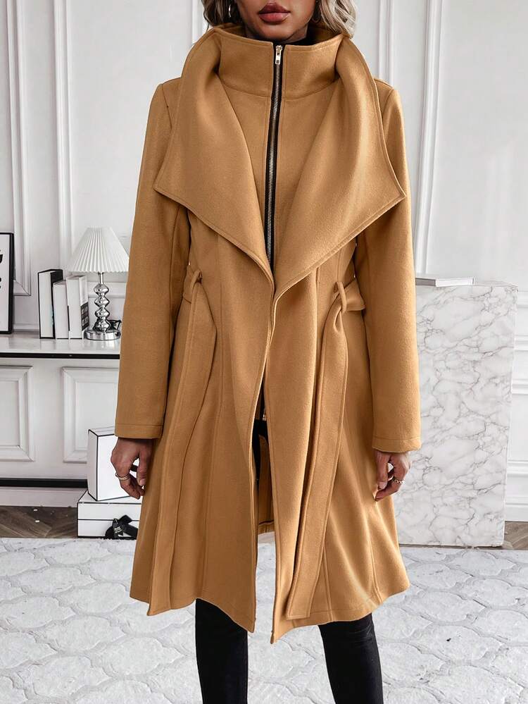 SHEIN Clasi Veste Régulière Pour Femme - Kaki - Voir 4