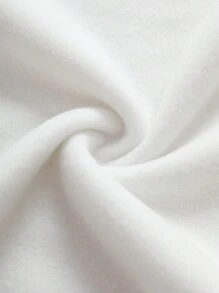 SHEIN EZwear 女性字母印花絨布運動衫 - 白色 - 查看 6