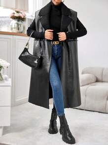 EURMUSE 女式領口背心外套