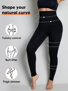 Sculpting High Waist Seamless Tummy Control Butt Lift Thigh Slimmer Shapewear Leggings