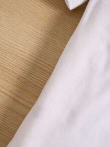 SHEIN Girls' Heart & Letter Print Short Sleeve T-shirt - White - View 3