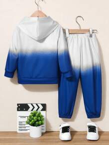 SHEIN Conjunto De Moletom Com Capuz E Calça Para Meninos Com Cores Correspondentes Para Ocasiões Casuais