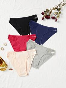 4入組蕾絲邊三角褲