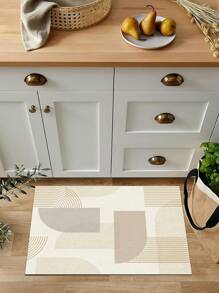 SHEIN Geometric Pattern Area Rug, Living Room Or Kitchen Rug - Multicolor - View 4