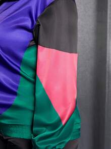 Slaydiva 女款拼色拉鍊夾克 - 彩色 - 查看 7