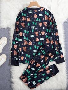 Men Cartoon Graphic PJ Set - Multicolor - View 2