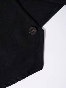 2 cái/bộ Bé trai Quý ông Màu thuần Áo vest Bộ đồ Áo khoác Và Thường xuyên Quần Bộ , Thích hợp Đối với Hằng ngày & Lễ hội , Mùa thu & Mùa Đông - màu đen - Xem 5